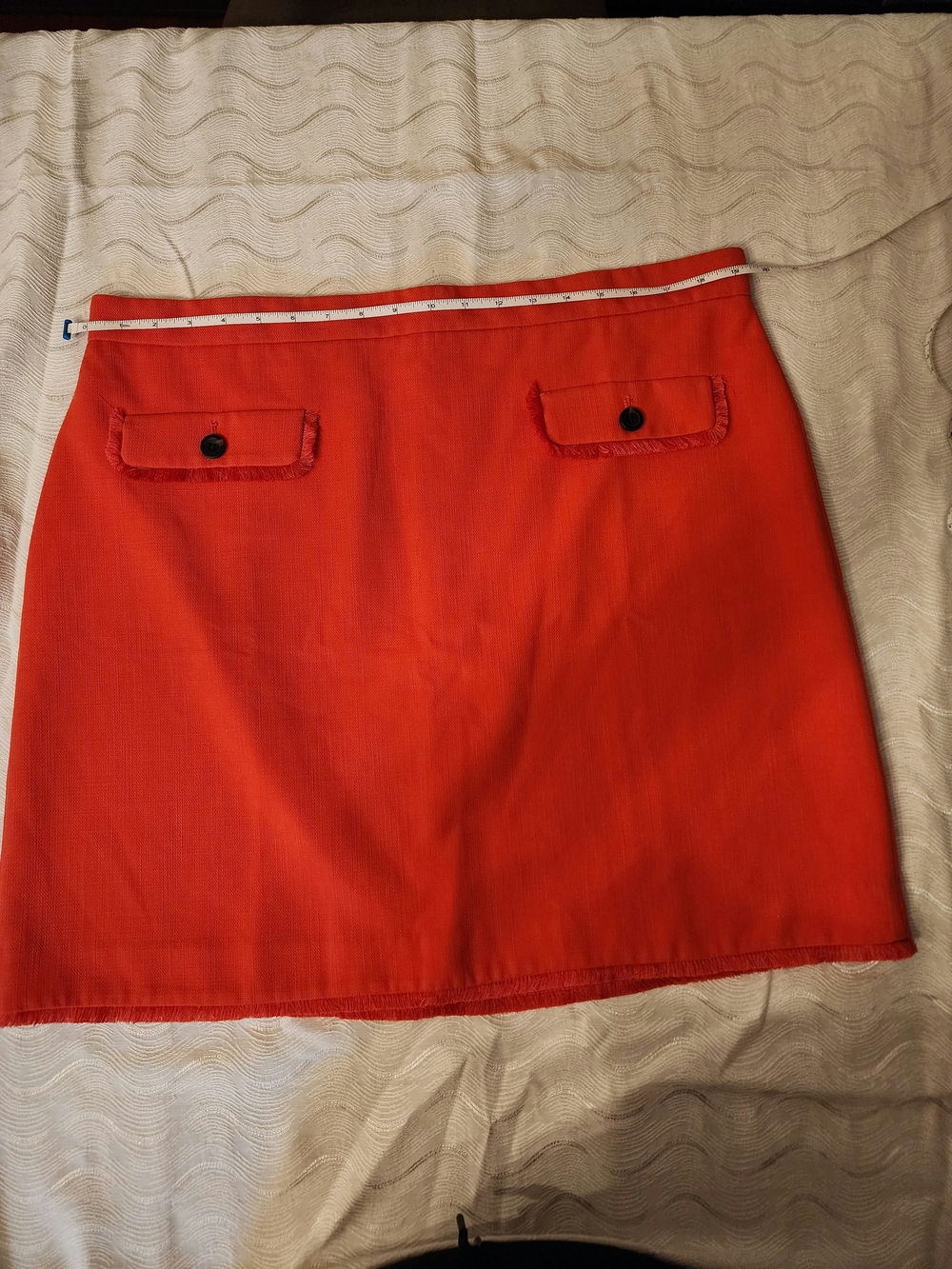 Ann Taylor Bright Red Orange Skirt with "Flap Pockets"
